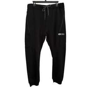 Ecko Unltd. Mens Black Jogger L Zipper Pockets Elastic Waist Drawstring Logo
